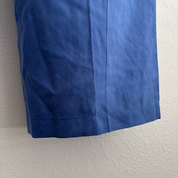 Maggy London 100% Silk Pants Blue Drawstring Straight Leg Relaxed Fit Trousers - Picture 4 of 6